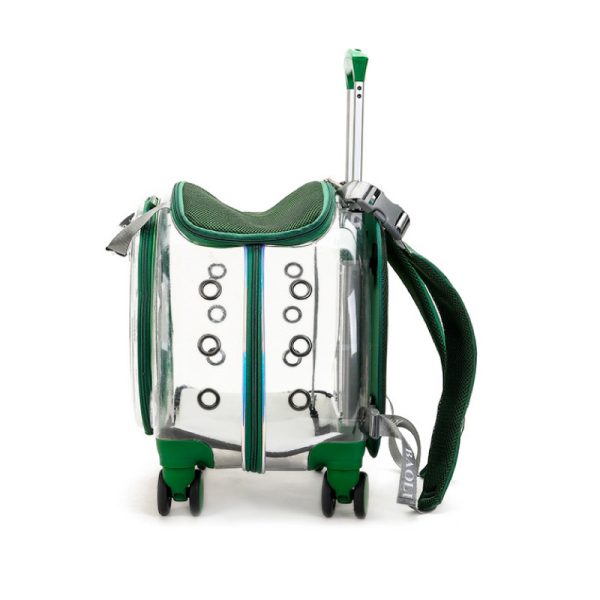 Portable Breathable Clear View Pet Trolley Bag Backpack Carrier With Wheels Portable Breathable Clear View Pet Trolley Bag Backpack Carrier With Wheels