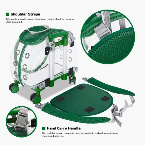 Portable Breathable Clear View Pet Trolley Bag Backpack Carrier With Wheels Portable Breathable Clear View Pet Trolley Bag Backpack Carrier With Wheels