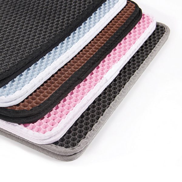 Double Layer Non Slip Easy To Clean Cat Litter Trapping Mat With Waterproof Bottom
