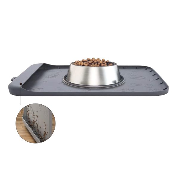 Dog Food Mat Silicone Dog Mats With Pocket For Catches Spill And Residue Dog Food Mat Silicone Dog Mats With Pocket For Catches Spill And Residue