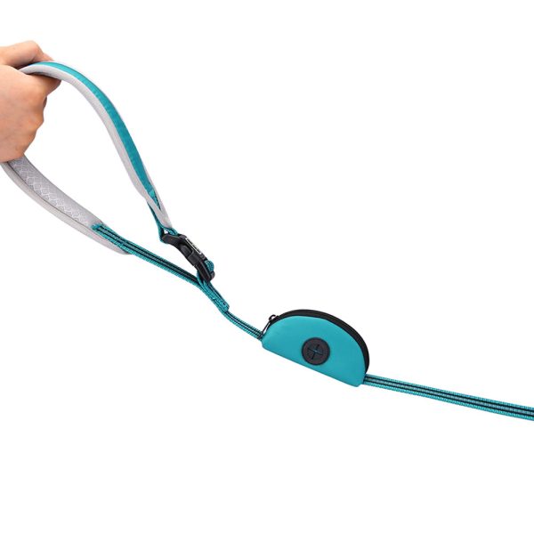 Reflective Padded Nylon Dog Leash With Handle Poop Bag Holder Reflective Padded Nylon Dog Leash With Handle Poop Bag Holder