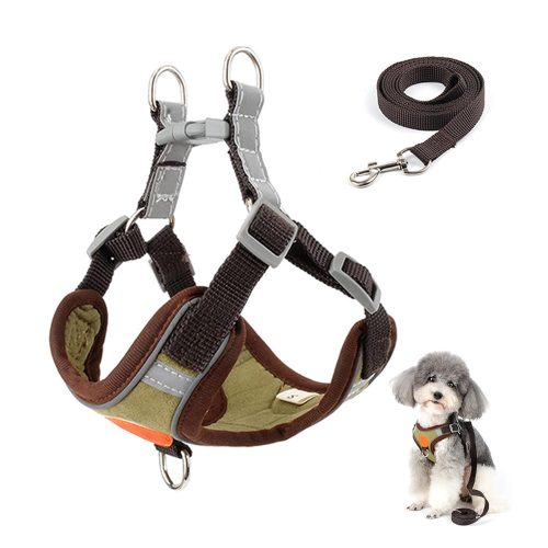 Reflective Custom Logo Dog Harness Leash Set For Small Medium Dogs Reflective Custom Logo Dog Harness Leash Set For Small Medium Dogs