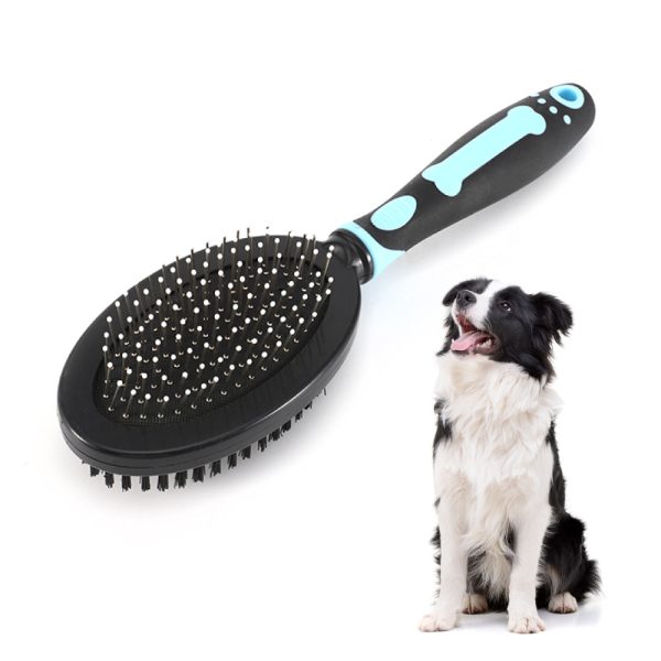 Double Sided Dog Massage Brush Pin Bristle Grooming Brush For All Dogs Double Sided Dog Massage Brush Pin Bristle Grooming Brush For All Dogs