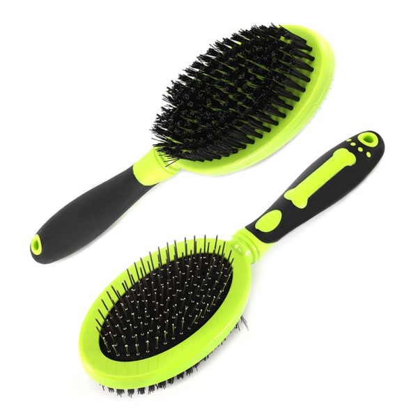 Double Sided Dog Massage Brush Pin Bristle Grooming Brush For All Dogs Double Sided Dog Massage Brush Pin Bristle Grooming Brush For All Dogs