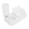 Plastic Automatic Cat Feeder Water Dispenser Water Fountain Cat Pet Drinking With Food Bowl Plastic Automatic Cat Feeder Water Dispenser Water Fountain Cat Pet Drinking With Food Bowl