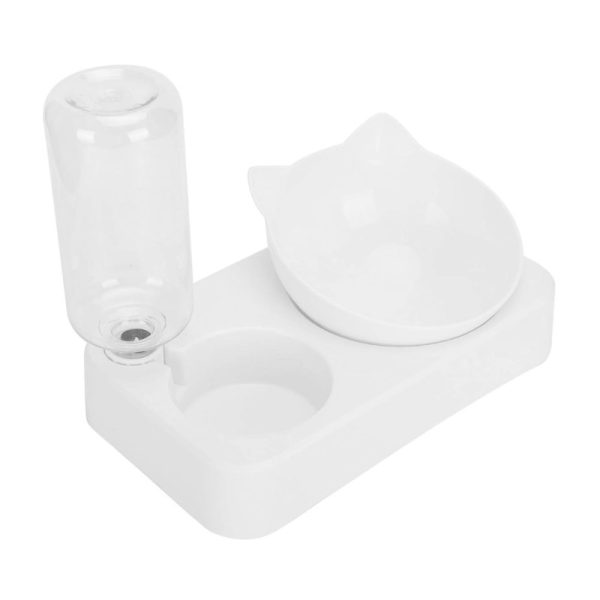 Plastic Automatic Cat Feeder Water Dispenser Water Fountain Cat Pet Drinking With Food Bowl Plastic Automatic Cat Feeder Water Dispenser Water Fountain Cat Pet Drinking With Food Bowl