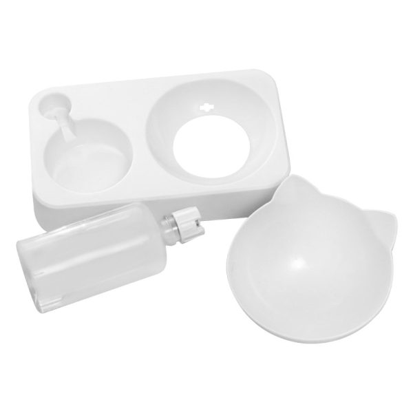Plastic Automatic Cat Feeder Water Dispenser Water Fountain Cat Pet Drinking With Food Bowl Plastic Automatic Cat Feeder Water Dispenser Water Fountain Cat Pet Drinking With Food Bowl
