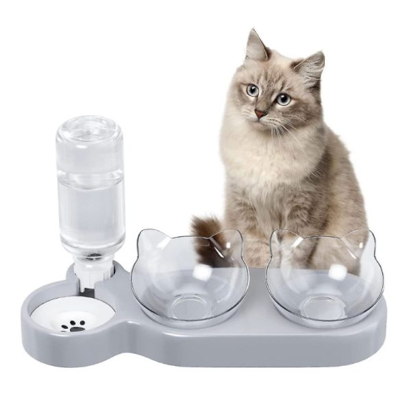 Automatic Pet Cat Water Feeder Dispenser 3 In 1 With Double Pet Bowl Automatic Pet Cat Water Feeder Dispenser 3 In 1 With Double Pet Bowl