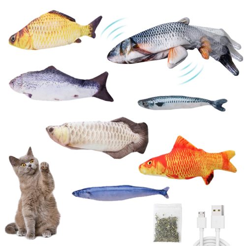 USB Charging Plush Electric Flopping Cat Toy Fish Moving With Catnip USB Charging Plush Electric Flopping Cat Toy Fish Moving With Catnip
