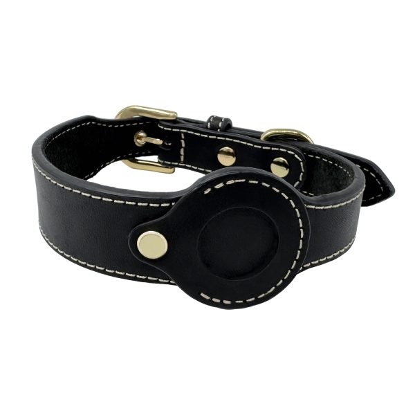 Dog Genuine Leather Tracking Tag Dog Collar Anti Lost With Tag Holder Dog Genuine Leather Tracking Tag Dog Collar Anti Lost With Tag Holder