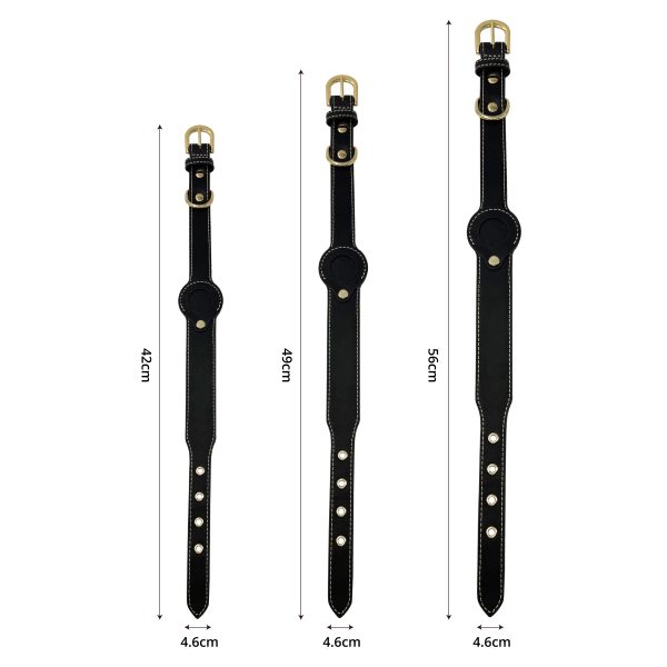 Dog Genuine Leather Tracking Tag Dog Collar Anti Lost With Tag Holder Dog Genuine Leather Tracking Tag Dog Collar Anti Lost With Tag Holder