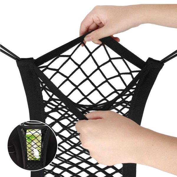 Dog Car Net Barrier Pet Barrier With Stretchable Storage Bag Dog Car Net Barrier Pet Barrier With Stretchable Storage Bag
