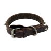 Durable Stylish Secure Adjustable Spiked Genuine Leather Dog Collar