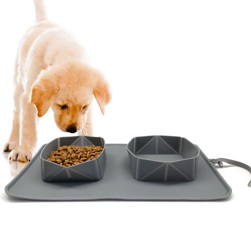 Collapsible Silicone Travel Outdoor Pet Portable Double Travel Water And Food Bowl Collapsible Silicone Travel Outdoor Pet Portable Double Travel Water And Food Bowl