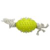 Olive Shaped Rubber Pet Toy With Cotton Rope Durable Chew Toy For Dogs And Cats