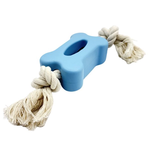 Rubber Bone Shaped Dog Toy With Cotton Rope Durable Safe Promotes Oral Health Rubber Bone Shaped Dog Toy With Cotton Rope Durable Safe Promotes Oral Health