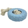 Rubber Tire Shaped Dog Toy With Cotton Rope Durable Oral Health Care Rubber Tire Shaped Dog Toy With Cotton Rope Durable Oral Health Care