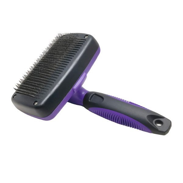Self Cleaning Dog Brush With Non Slip Handle Removes Loose Hair Tangles Self Cleaning Dog Brush With Non Slip Handle Removes Loose Hair Tangles