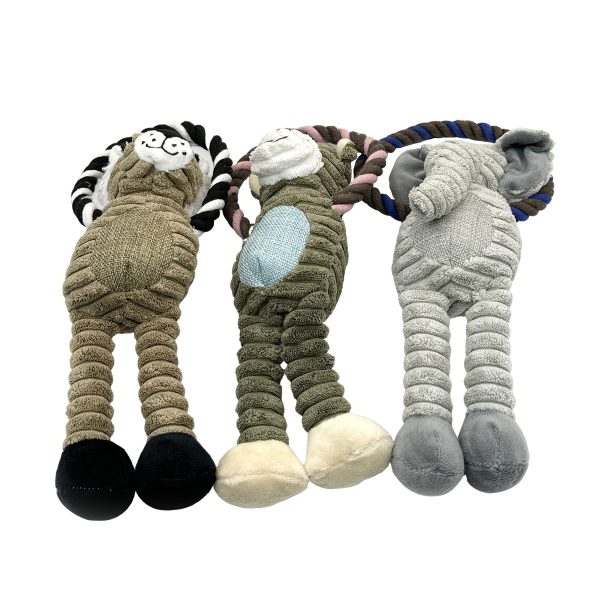 Squeaky Plush Rope Dog Toy Durable Interactive Teething Anxiety Relief Toy Squeaky Plush Rope Dog Toy Durable Interactive Teething Anxiety Relief Toy