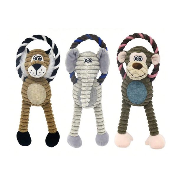 Squeaky Plush Rope Dog Toy Durable Interactive Teething Anxiety Relief Toy Squeaky Plush Rope Dog Toy Durable Interactive Teething Anxiety Relief Toy