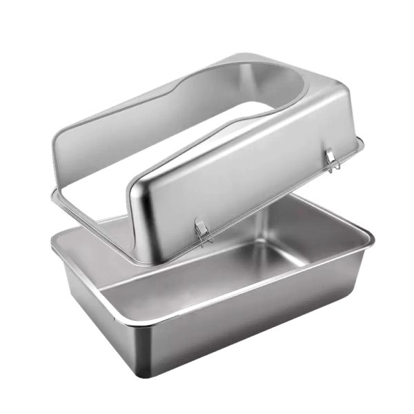 Easy Cleaning Enclosed Cat Litter Box Stainless Steel Non Sticky