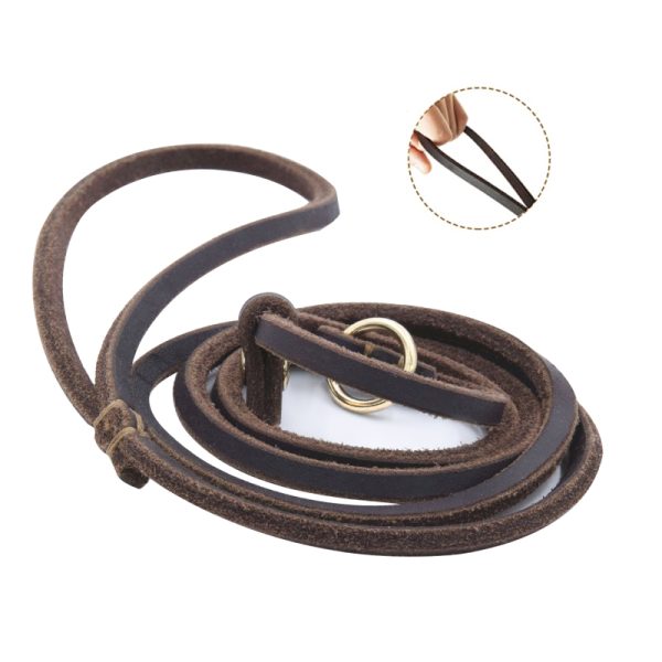 Genuine Leather Dog Collar And Soft Slip Lead Leash For Comfortable Control