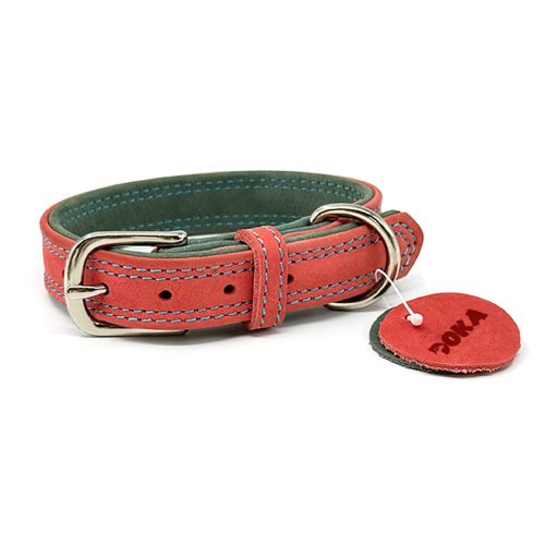 Colored Genuine Leather Pet Collar Stylish Durable Comfortable Fit