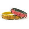 Colored Genuine Leather Pet Collar Stylish Durable Comfortable Fit