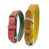 Colored Genuine Leather Pet Collar Stylish Durable Comfortable Fit