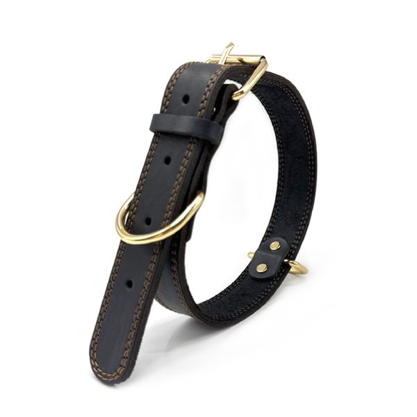Genuine Leather Dog Collar Durable Comfortable Adjustable Classic Style