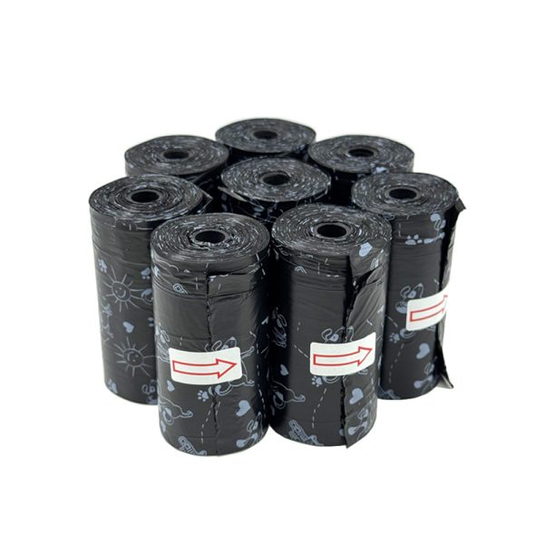 Dog Poop Bag 8 Rolls Pet Garbage Bag Outdoor Carrier Clean Up Garbage Pickup Clean Bag