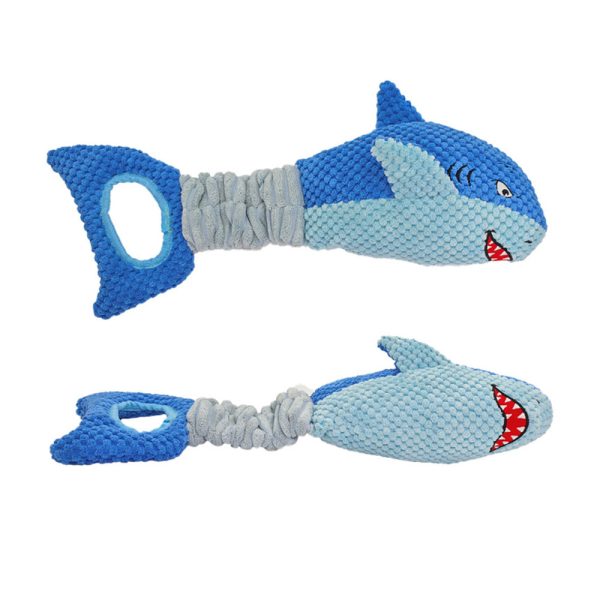 Interactive Shark Plush Dog Toy Squeaky Durable Chew Toy For Large Small Dogs Interactive Shark Plush Dog Toy Squeaky Durable Chew Toy For Large Small Dogs