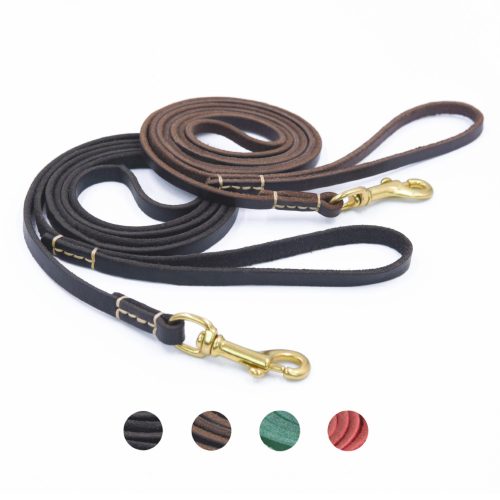 Pet Genuine Leather Dog Training Leash For Medium And Large Dogs