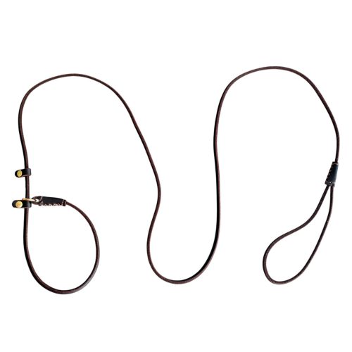 Lightweight Adjustable Durable Pet Genuine Leather Slip Lead For Small Medium Dogs