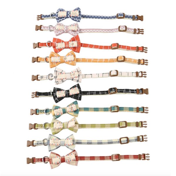 Pet Cute Bow Tie Collar Adjustable Buckle Collar For Small Dogs And Cats