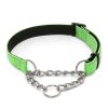 Reflective Nylon Dog Collar, Padded Training Collar With Stainless Steel Chain Reflective Nylon Dog Collar, Padded Training Collar With Stainless Steel Chain