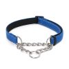 Reflective Nylon Dog Collar, Padded Training Collar With Stainless Steel Chain Reflective Nylon Dog Collar, Padded Training Collar With Stainless Steel Chain