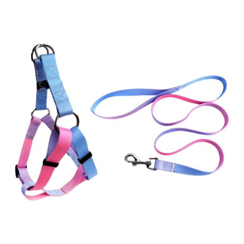 Nylon Pet Dog Chest Harness Leash Set Colorful Adjustable Comfortable
