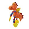 Cute Dragon Squeaky Plush Dog Toy With 5 Squeakers & Crinkle Paper, Rope Chew Toy