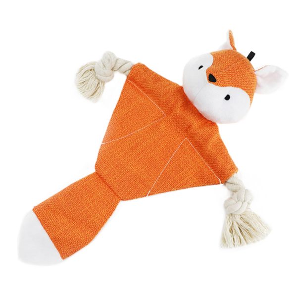 Dog Plush Toy Durable Cotton Orange Fox Soft Squeaky Fun Interactive Chew Toy Dog Plush Toy Durable Cotton Orange Fox Soft Squeaky Fun Interactive Chew Toy