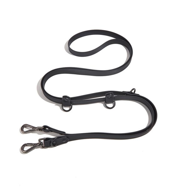 Pet PVC Running Leash Waterproof Durable Comfortable Adjustable 2-Dog Lead
