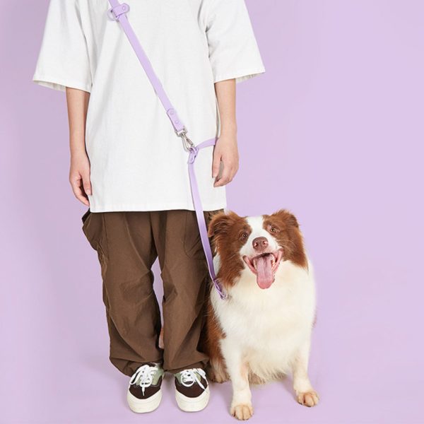 Pet PVC Running Leash Waterproof Durable Comfortable Adjustable 2-Dog Lead