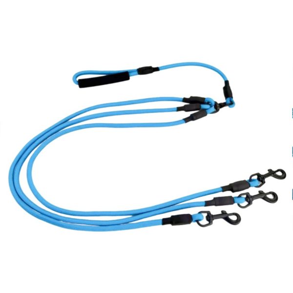 Triple-Head Dog Leash For 3 Dogs Heavy Duty Nylon Rope 3-in-1 Walking Lead With Metal Clips Triple-Head Dog Leash For 3 Dogs Heavy Duty Nylon Rope 3-in-1 Walking Lead With Metal Clips