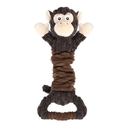 Dog Squeaky Plush Toy Gorilla Shaped For Aggressive Chewers Interactive Toy With Crinkle Paper