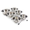 Pet Food And Water Bowls Set Stainless Steel Raised Pet Dish Feeder Iron Elevated Stand