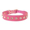 Dog Genuine leather Collar Bling Rhinestone Puppy Collar Adjustable Studded Dog Collar Dog Genuine leather Collar Bling Rhinestone Puppy Collar Adjustable Studded Dog Collar