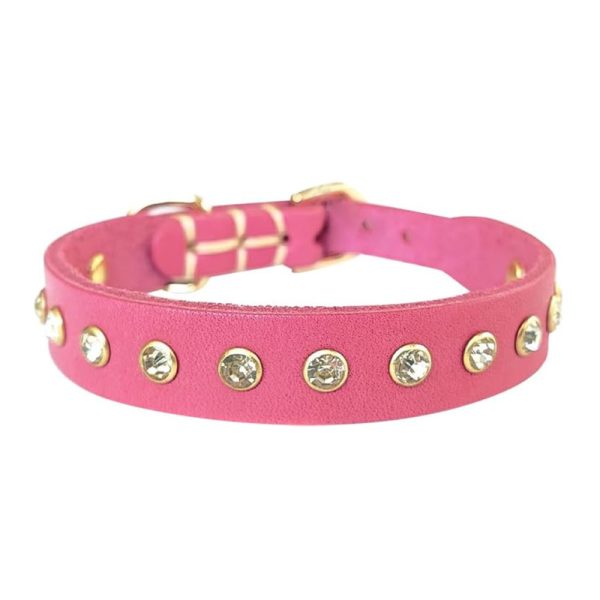Dog Genuine leather Collar Bling Rhinestone Puppy Collar Adjustable Studded Dog Collar Dog Genuine leather Collar Bling Rhinestone Puppy Collar Adjustable Studded Dog Collar