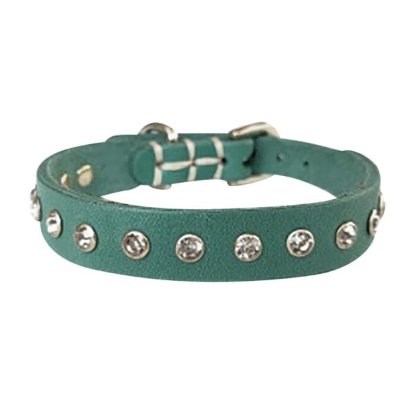 Dog Genuine leather Collar Bling Rhinestone Puppy Collar Adjustable Studded Dog Collar Dog Genuine leather Collar Bling Rhinestone Puppy Collar Adjustable Studded Dog Collar