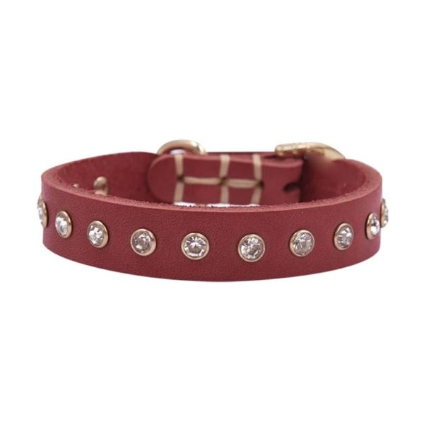 Dog Genuine leather Collar Bling Rhinestone Puppy Collar Adjustable Studded Dog Collar Dog Genuine leather Collar Bling Rhinestone Puppy Collar Adjustable Studded Dog Collar