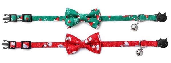 Christmas Plaid Bow Tie Cat Collar, Adjustable Safety Kitten Collar, Adorable Pet Collar Decoration Christmas Plaid Bow Tie Cat Collar, Adjustable Safety Kitten Collar, Adorable Pet Collar Decoration
